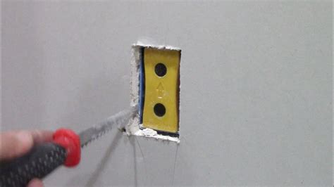 drywall electrical box cut out|adding electrical box existing wall.